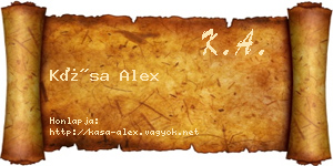 Kása Alex névjegykártya