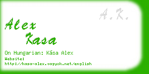 alex kasa business card