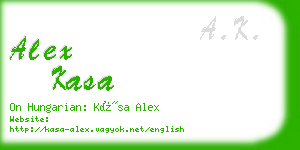 alex kasa business card